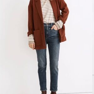 NWT Madewell diamond jacquard Shaw quilted blazer